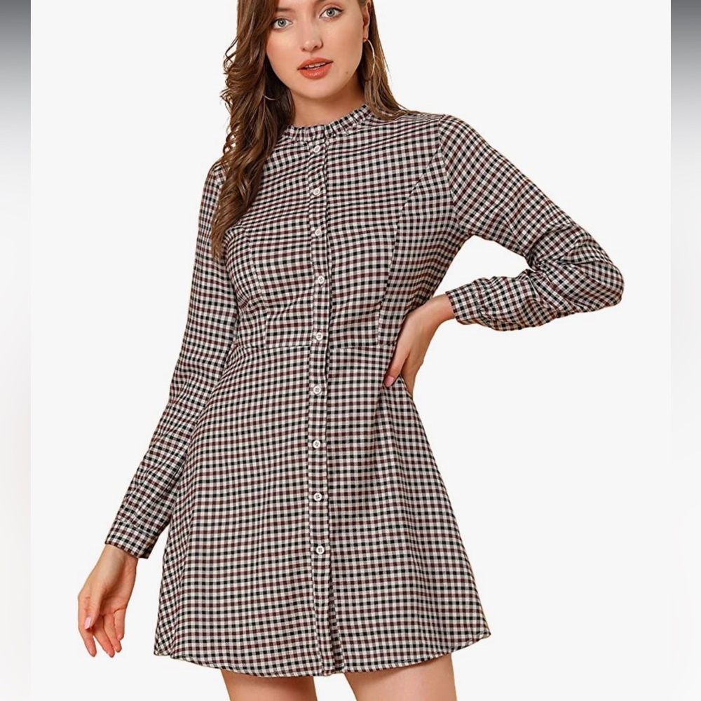 Allegra K Vintage A-Line Brown and Tan Dress NWT